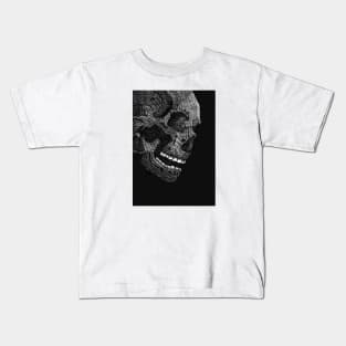 Hand Drawn Skull Print Art Kids T-Shirt